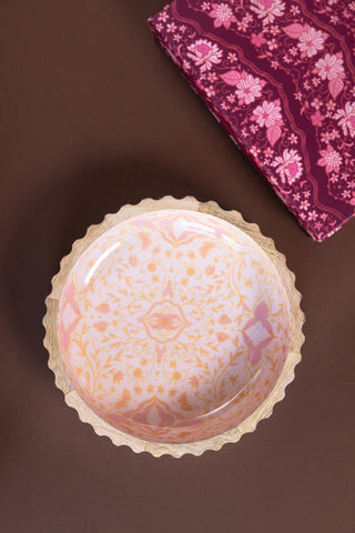 Vintage Pink Wooden Bowl